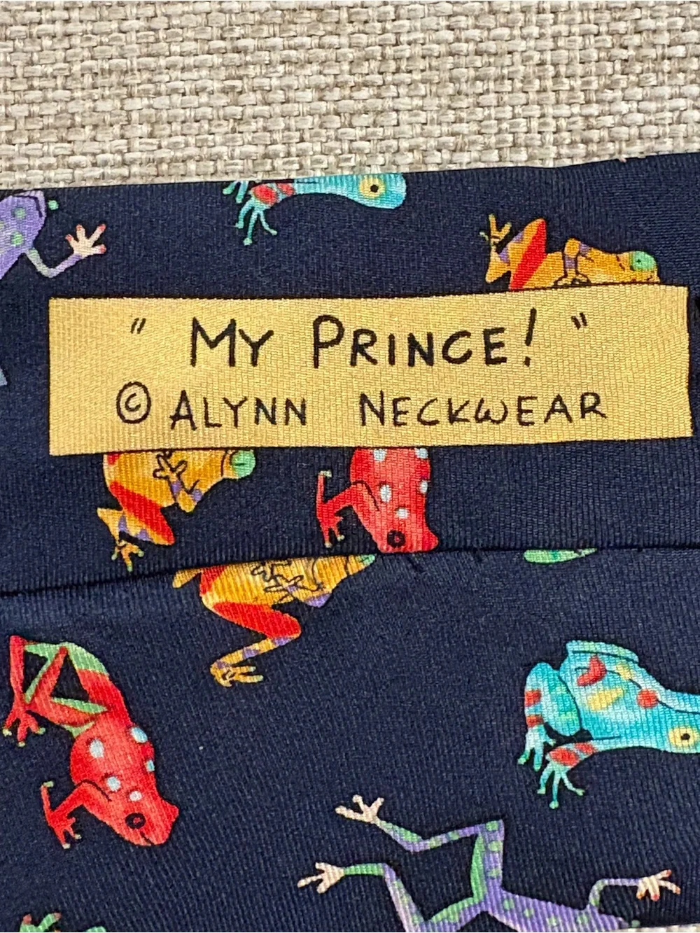 Alynn My Prince Frog Necktie Novelty Poison Dart Frog Silk Tie USA
